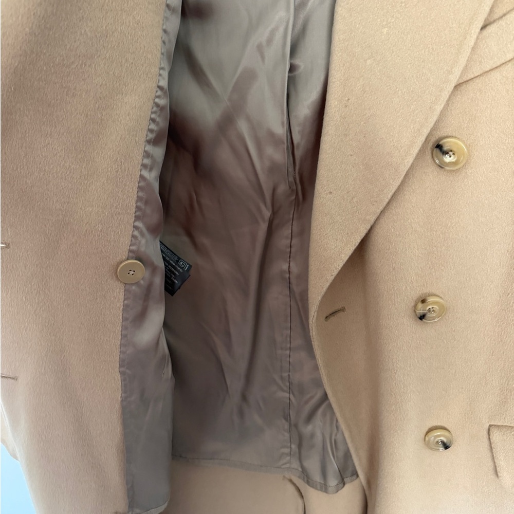 MANGO Double-Breasted camel wool Coat - Picture 3 of 3